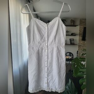 🍒 B Darlin White Eyelet Button-Down Dress